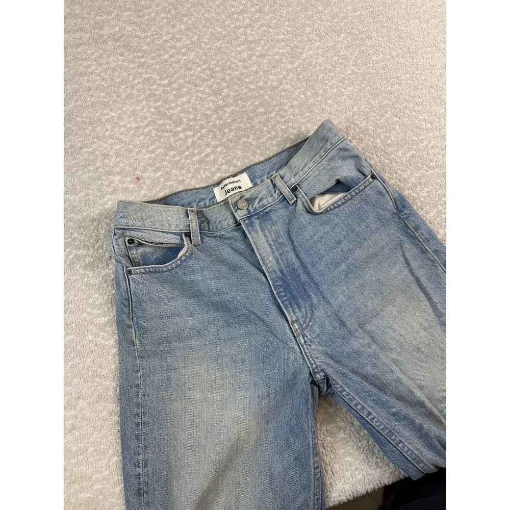 Reformation Jeans Womens‎ 26 Blue Zoe High Rise Loose Ripped Distressed Montauk
